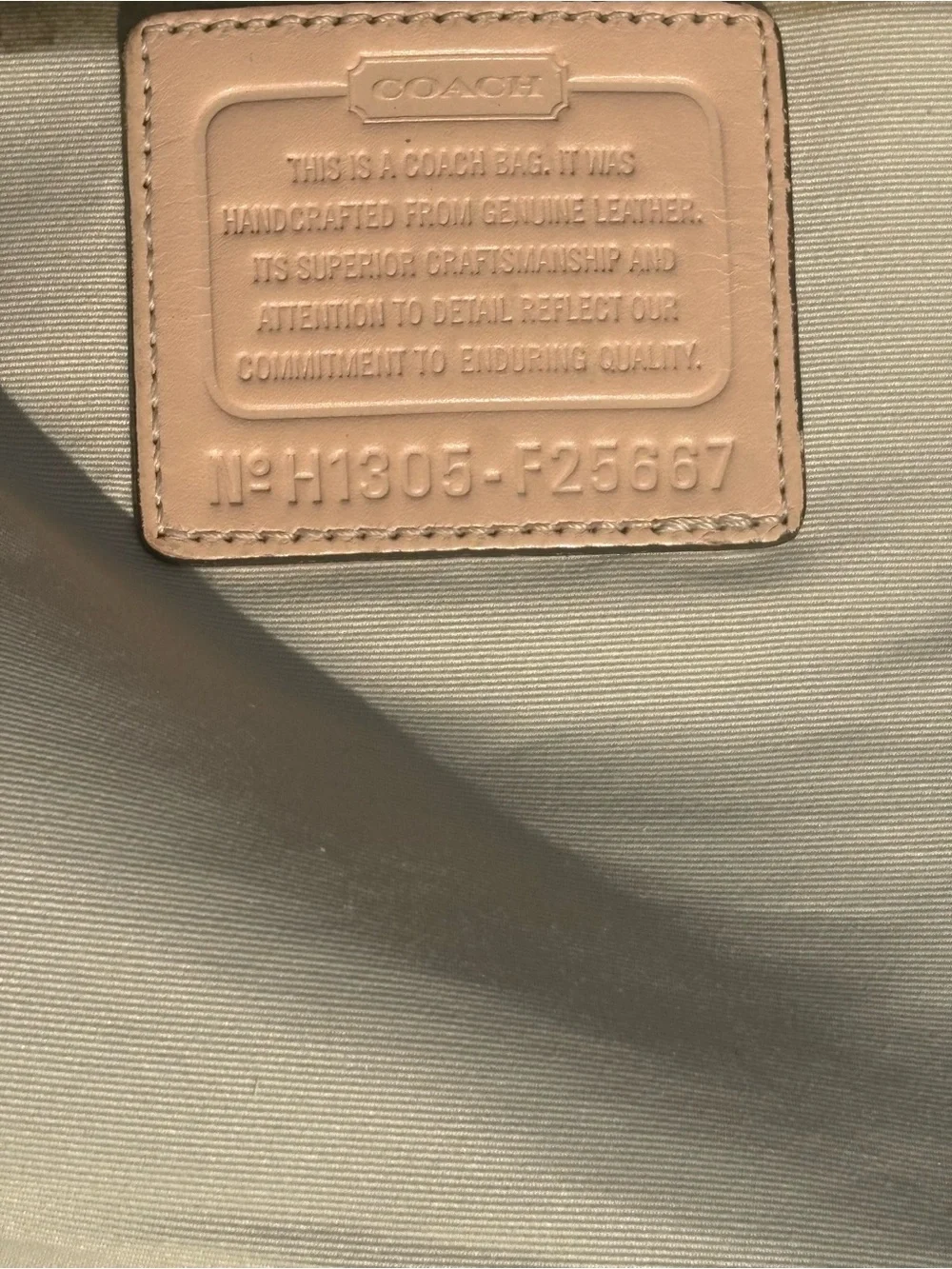 Coach Metallic Champagne Leather Shoulder Tote with Cherry Charm